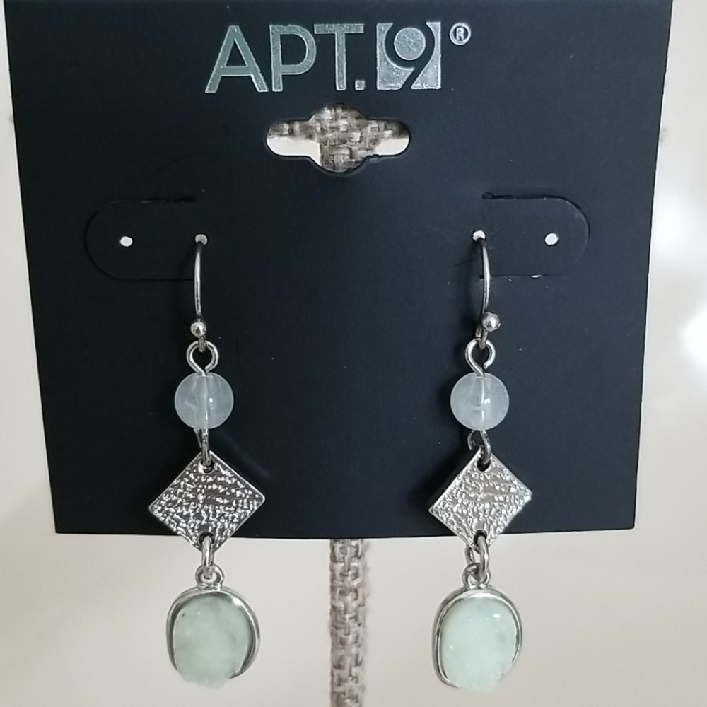 Apt 9 pale green/silver earrings - Picture 1 of 5